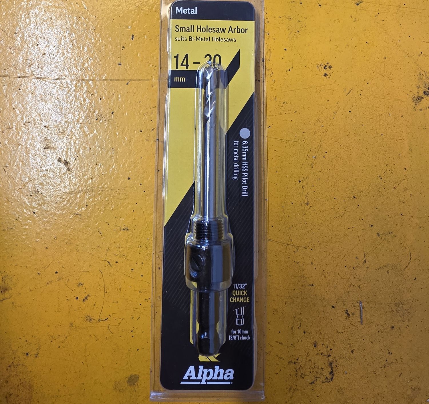 HOLESAW MANDREL 3/8 HEX SHANK  14-30MM HSS