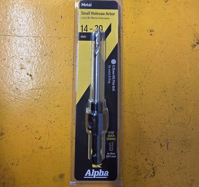 HOLESAW MANDREL 3/8 HEX SHANK  14-30MM HSS