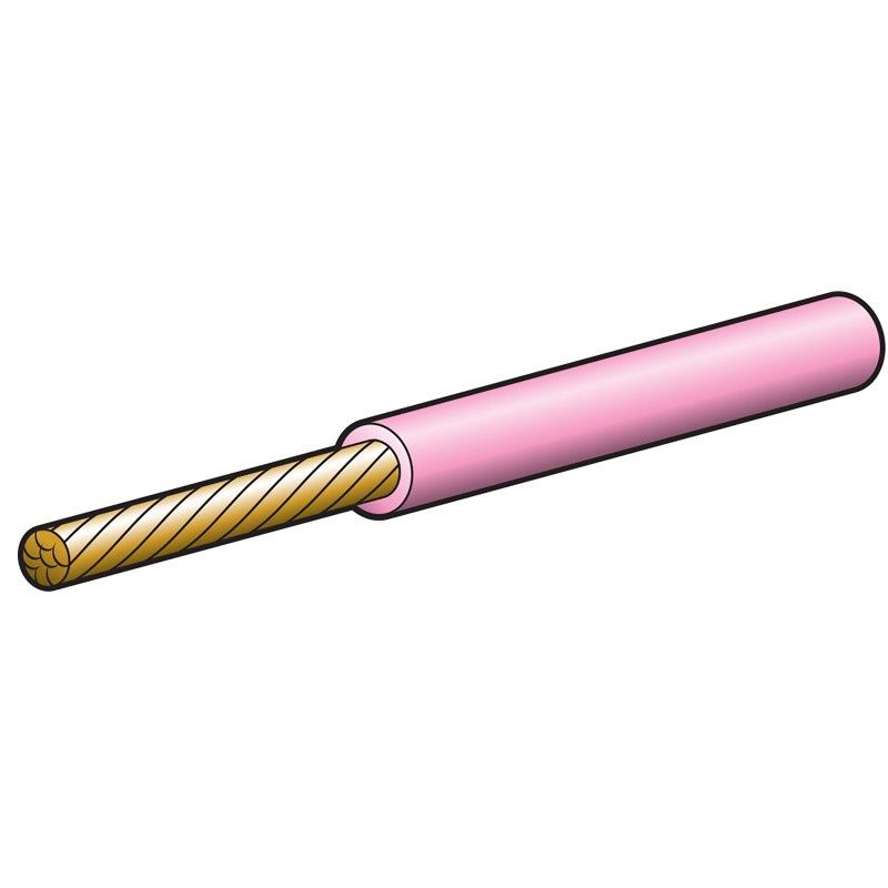 CABLE 4MM SINGLE CORE 25A PINK 1M
