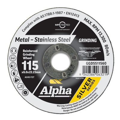 GRINDING DISC 115MM X 6MM SILVER SERIES