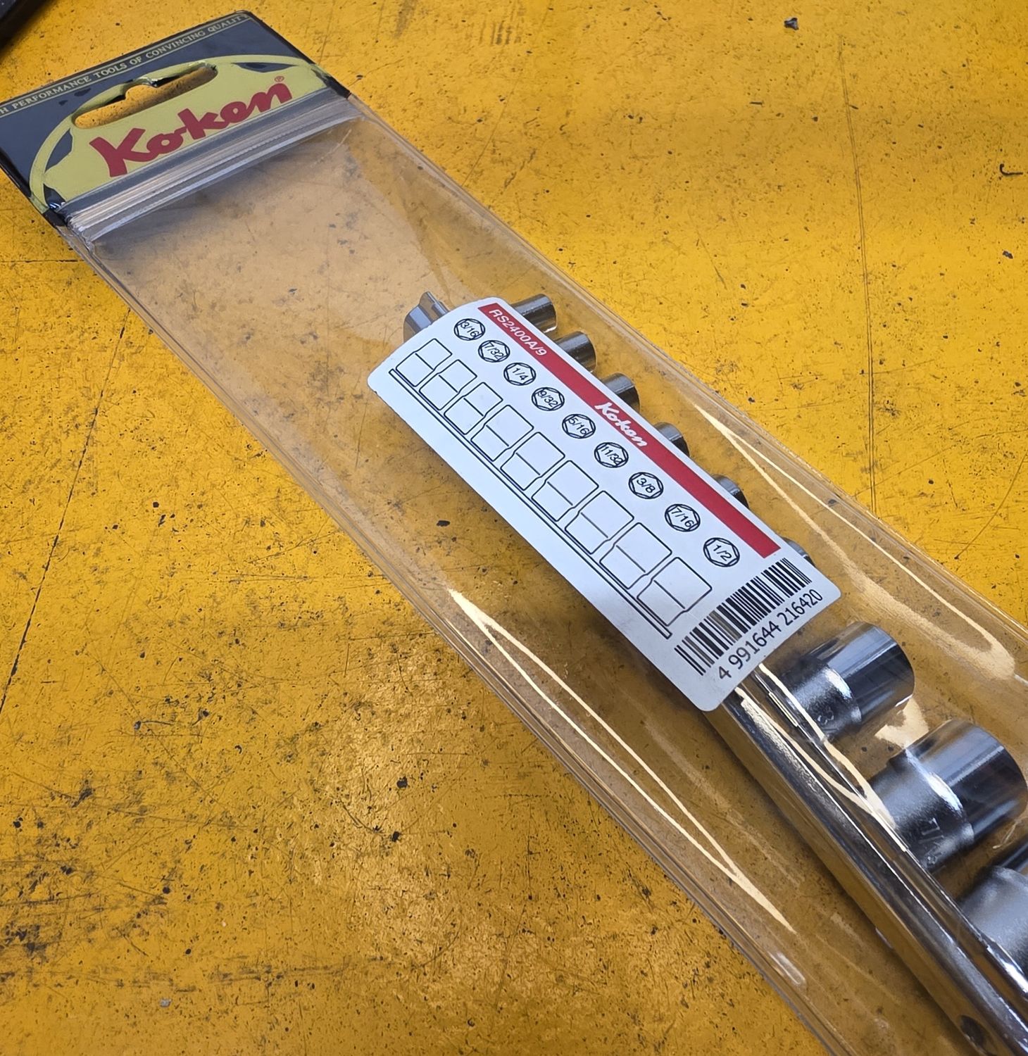 SOCKET SET ON RAIL 3/16-1/2IMPERIAL 1/4 DR
