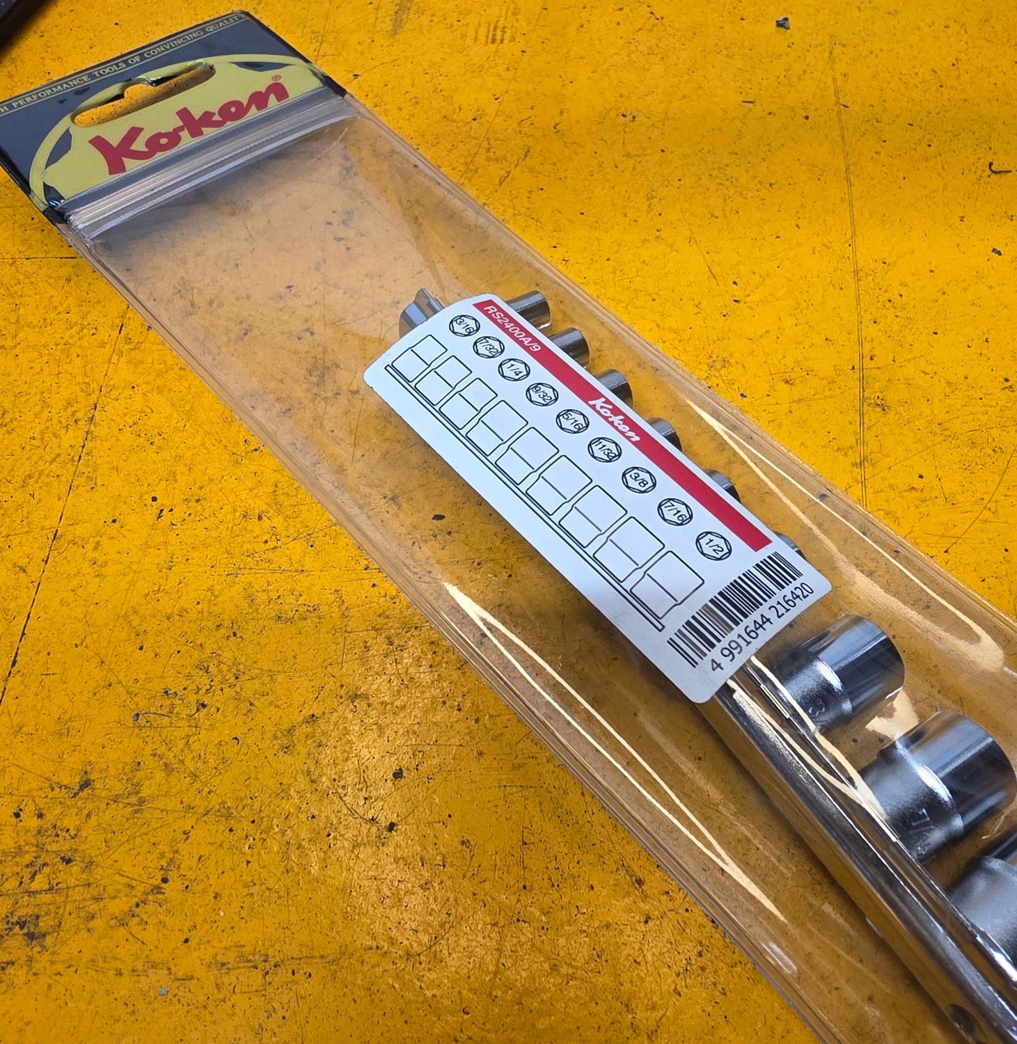 SOCKET SET ON RAIL 3/16-1/2IMPERIAL 1/4 DR