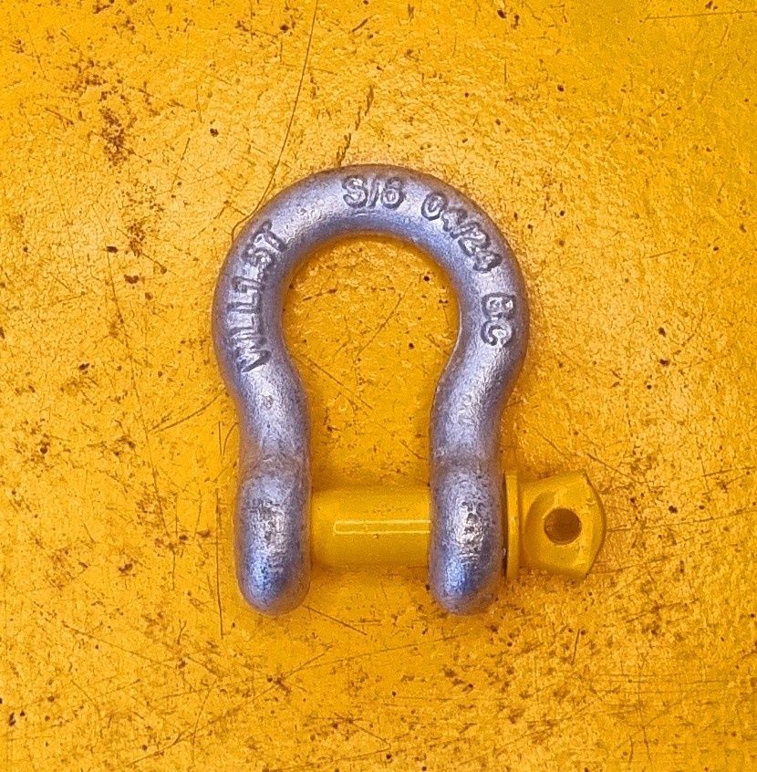 SHACKLE 13MM X16 1/2  BOW 2TON YELLOW