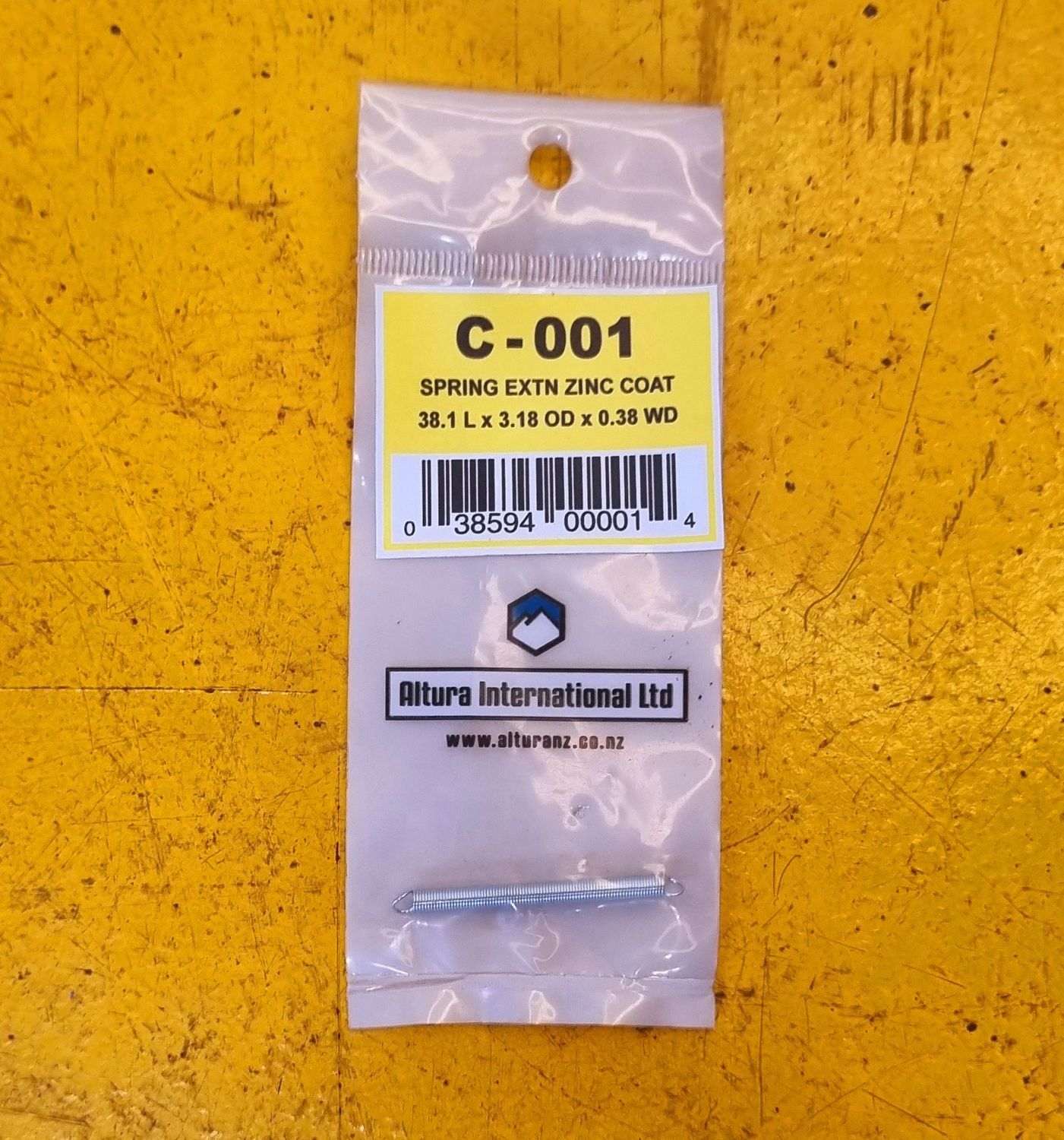 SPRING EXTN ZC 38.1 L x 3.18 OD x 0.38 WD