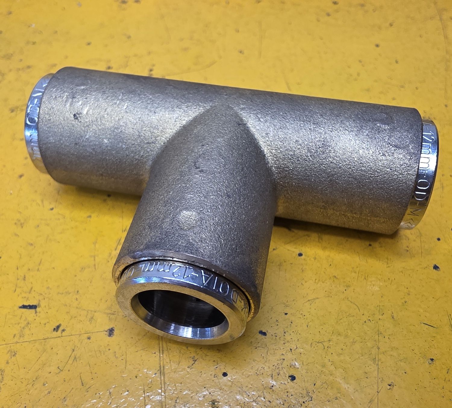 BRASS FFM14 TUBE TEE 12MM