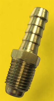 BRASS FUEL FILTER ADAPTOR 5/16 TUBE X 1/2 UNF