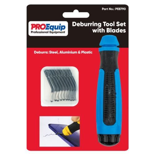 DEBURRING TOOL SET WITH 10X HSS BLADES