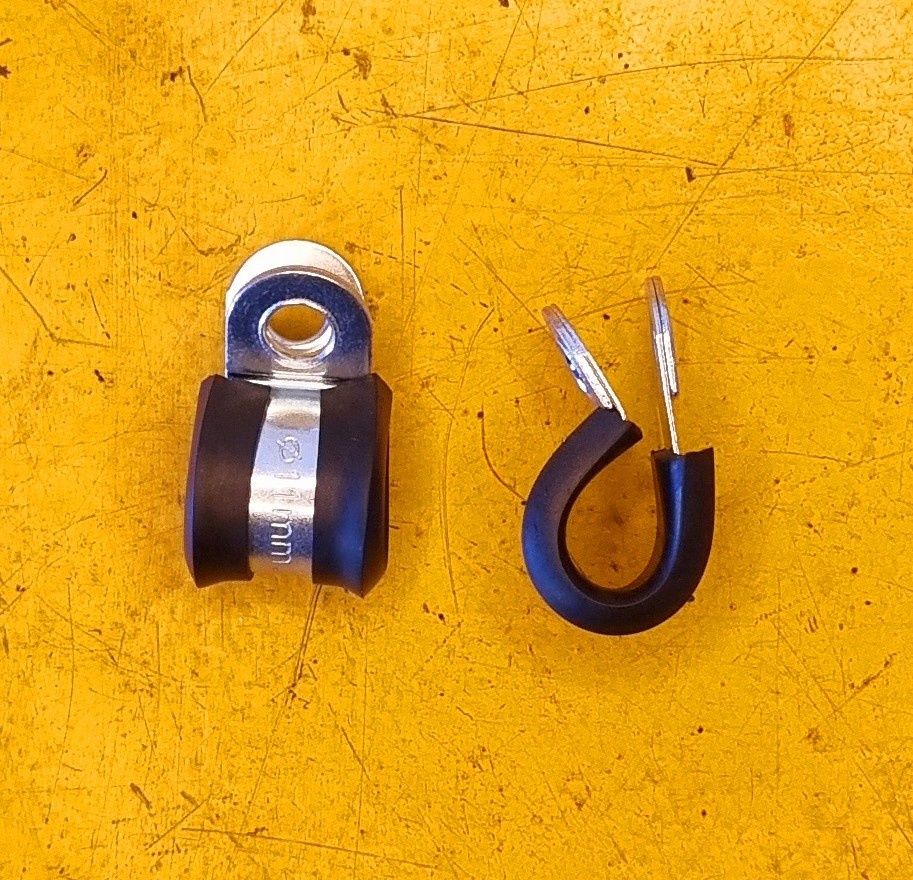 P-CLAMP 18MM STEEL RUBBER LINED