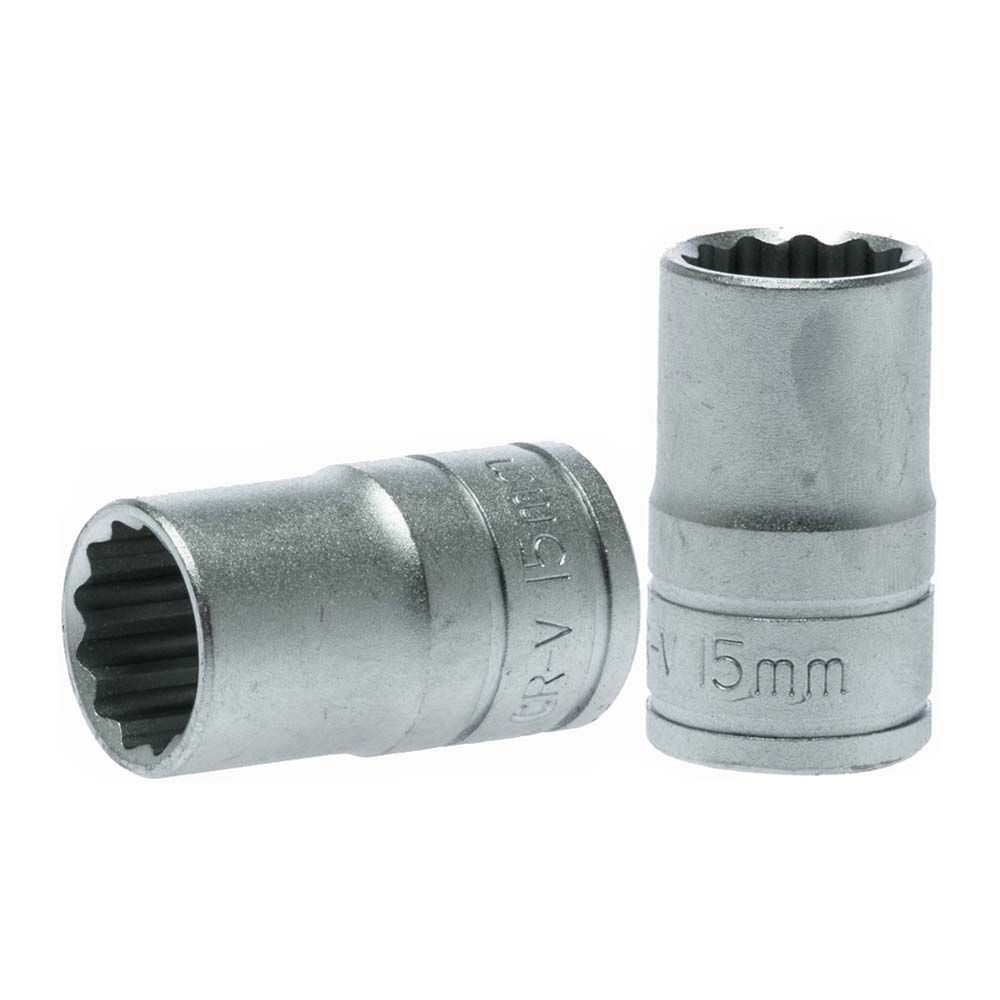 SOCKET 15MM X 1/2 DR REGULAR 12PT