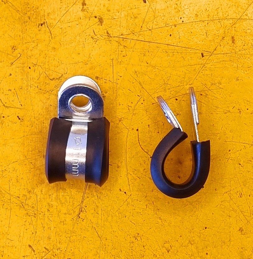 P-CLAMP 21MM STEEL RUBBER LINED