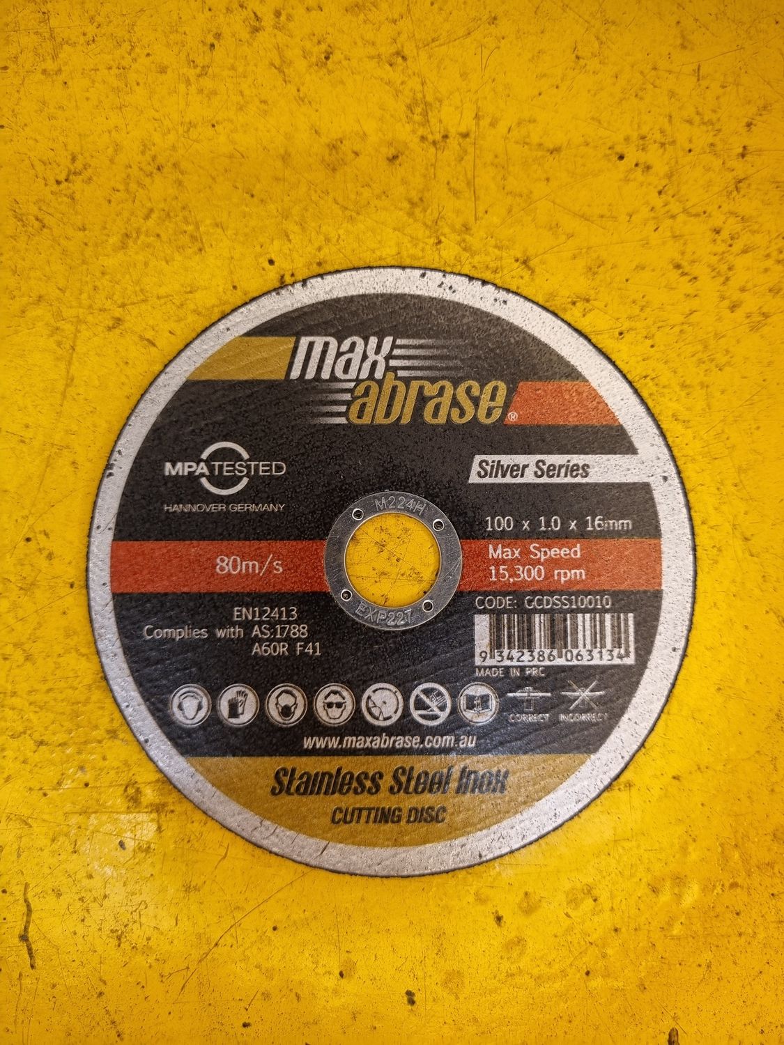 CUTTING DISC 100MM X 1.0MM SILVER