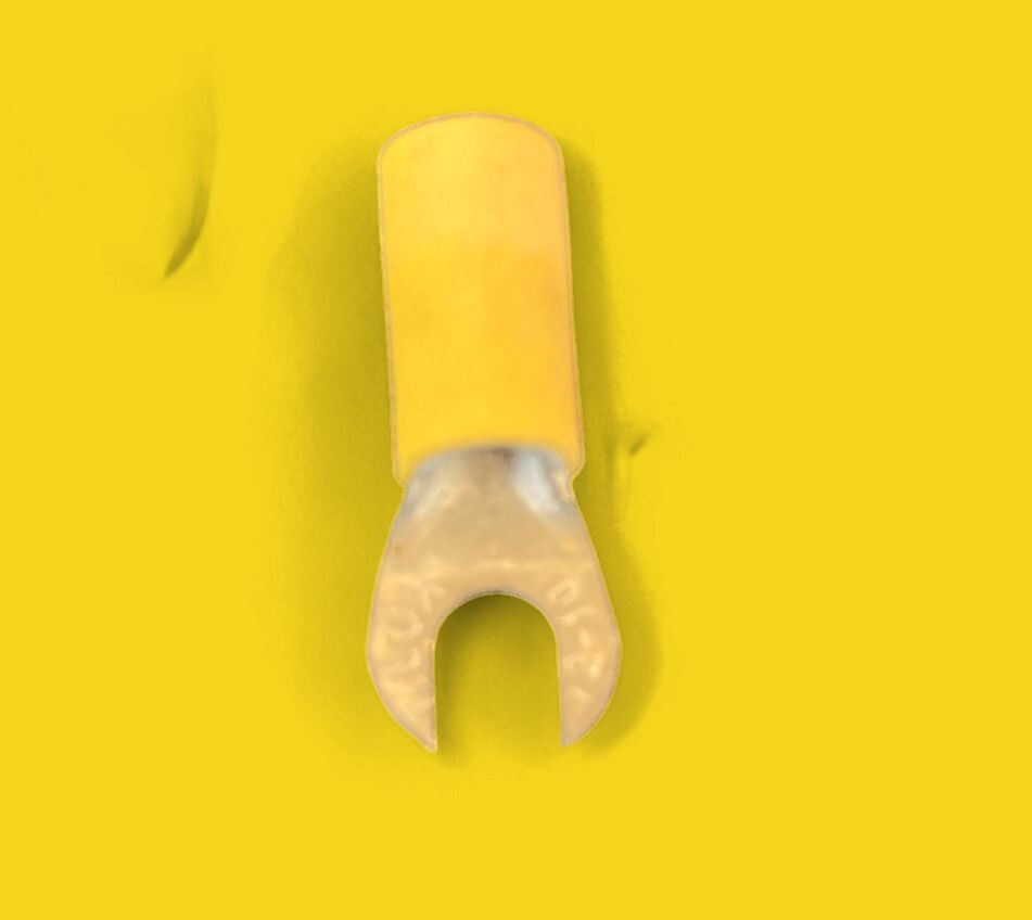 CABLE TERMINAL FORK 5MM YELLOW SINGLE