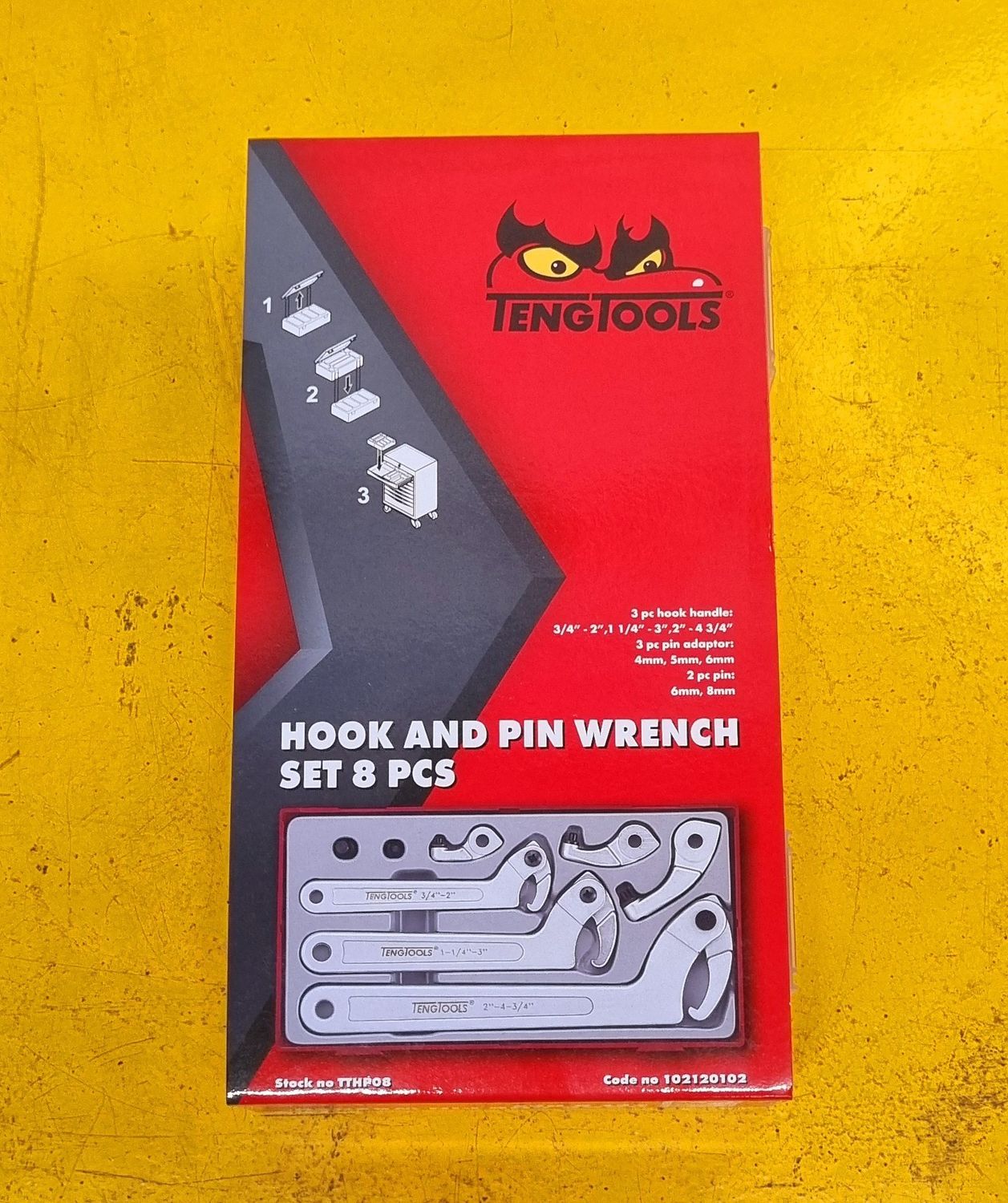 WRENCH SET HOOK AND PIN 8 PIECE TENG TOOLS
