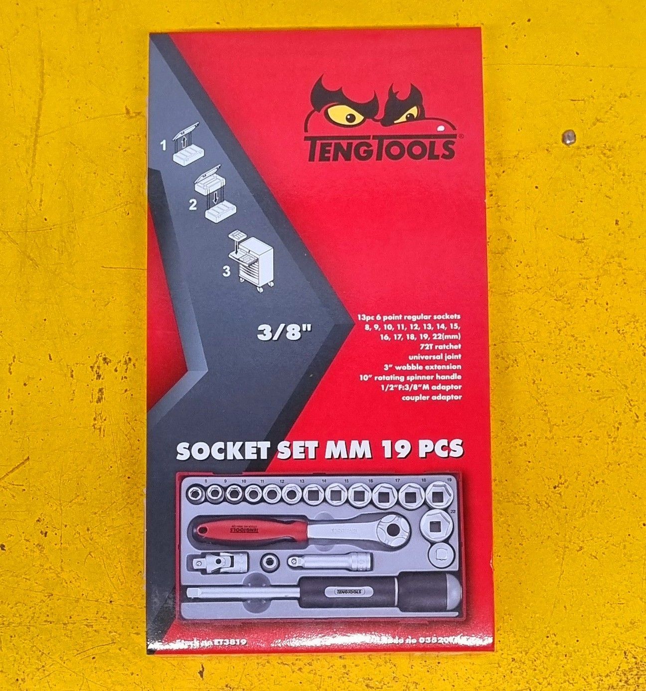 SOCKET SET 3/8 DR TENG 19 PIECE