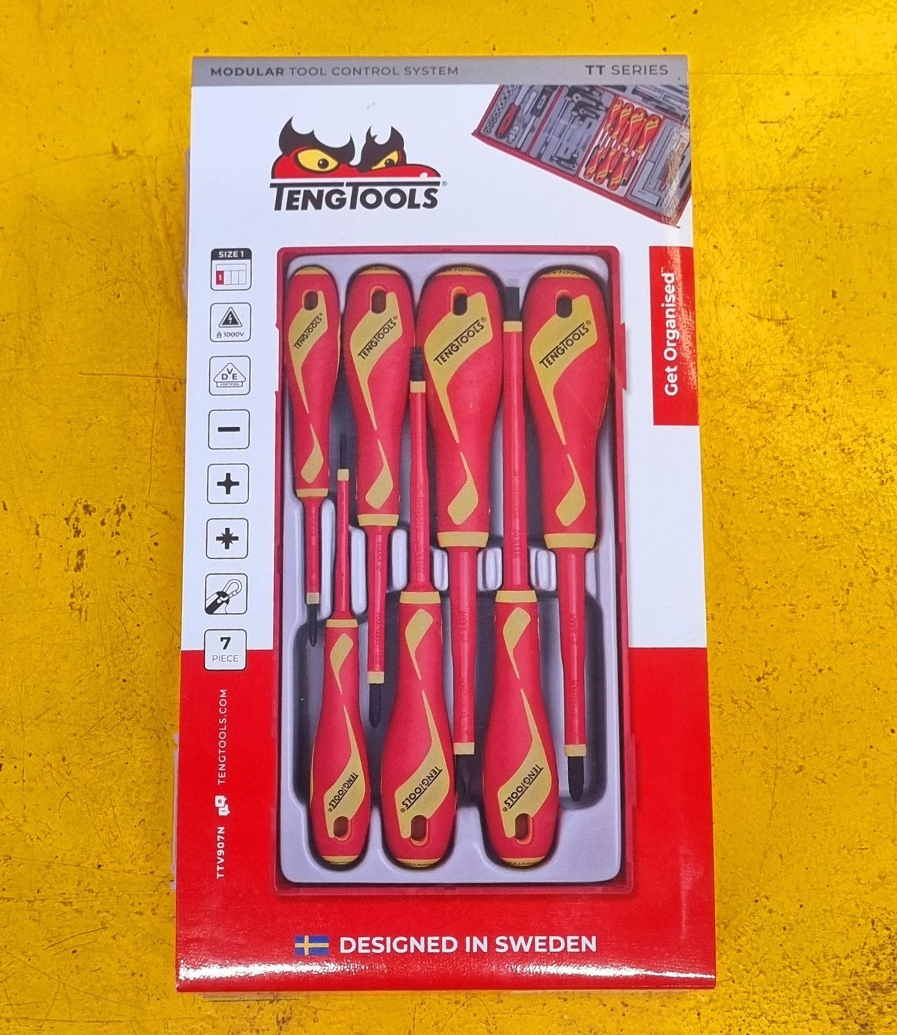 SCREWDRIVER SET INSULATED 1000V 7 PIECE TENG TOOLS