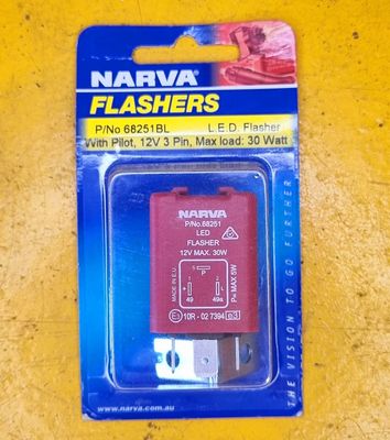 FLASHER RELAY 12V LED WITH PILOT 3 PIN
