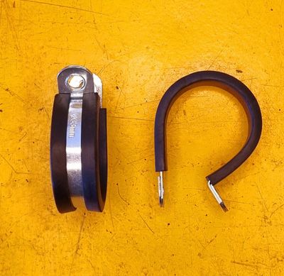 P-CLAMP 74MM STEEL RUBBER LINED