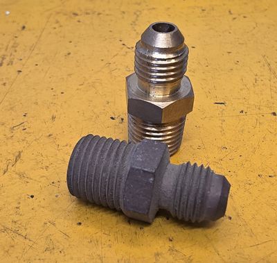 BRASS 45 DEG FLARE MALE CONNECT 1/4 TUBE X 1/4 BSP