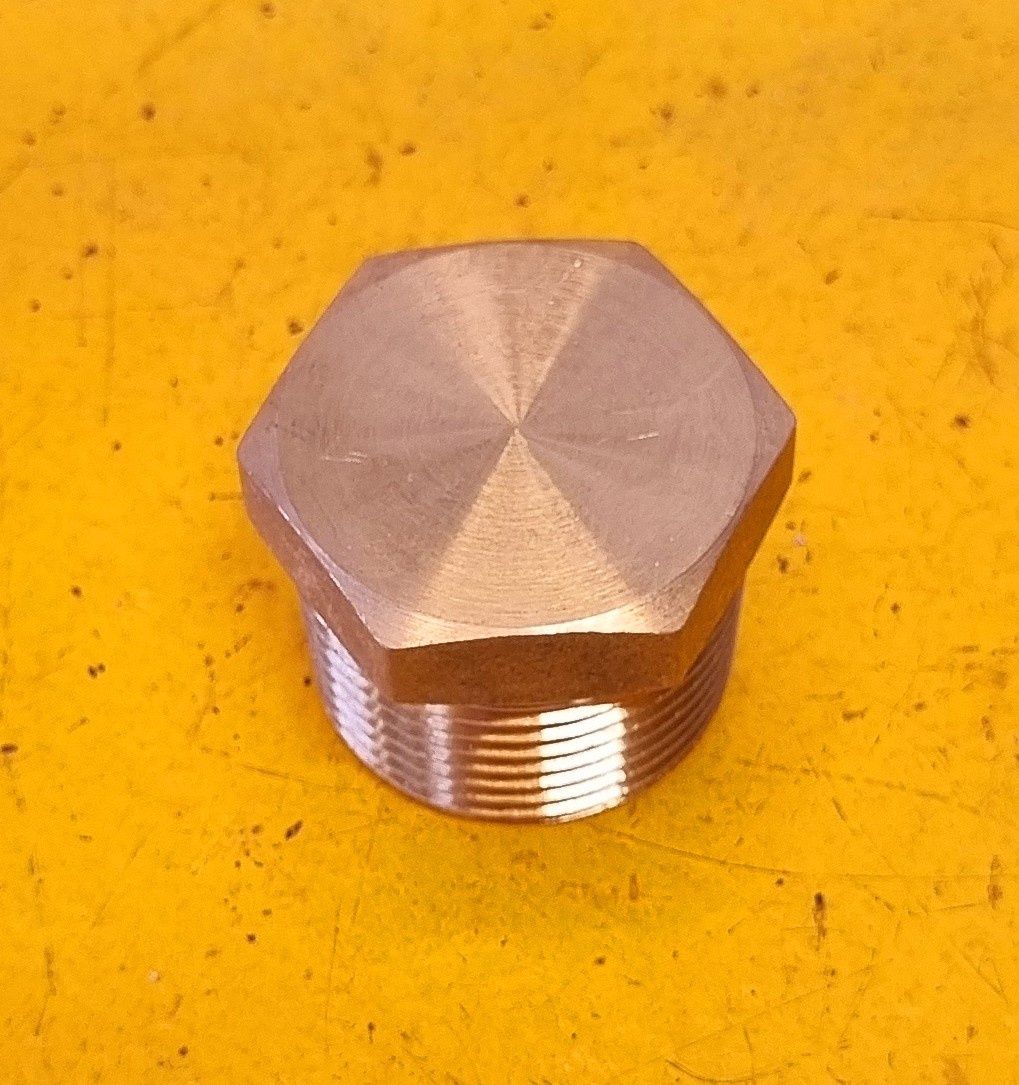 BRASS HEX PLUG HOLLOW 3/4 BSP