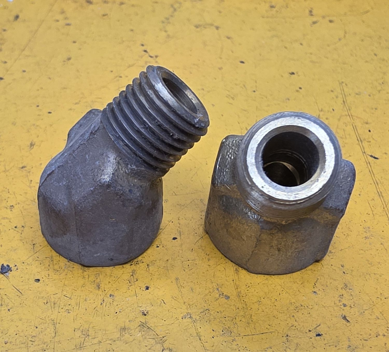 BRASS M/F 45 DEG ELBOW 1/4 NPT (M) X 5/8 UNF (F)