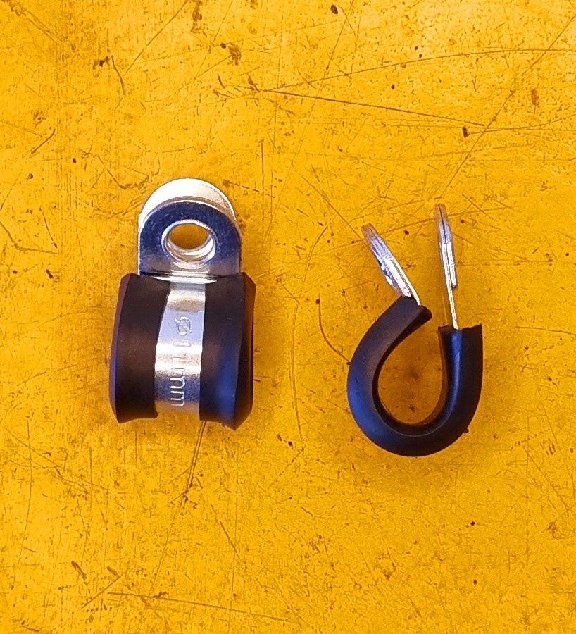P-CLAMP 25MM STEEL RUBBER LINED