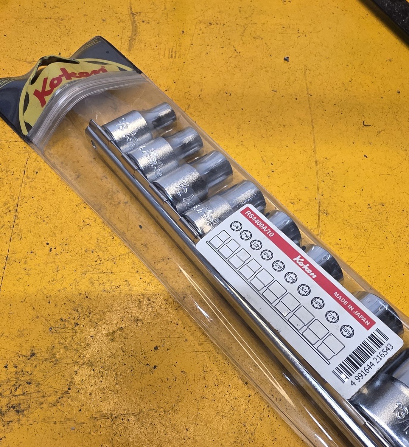 SOCKET SET RAIL 6PT 10PC 1/2DR 3/8-15/16