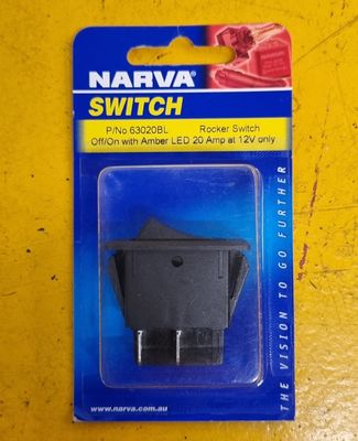 SWITCH ON/OFF ROCKER AMBER LED