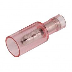 MALE BULLET TERMINAL 4MM CLEAR RED