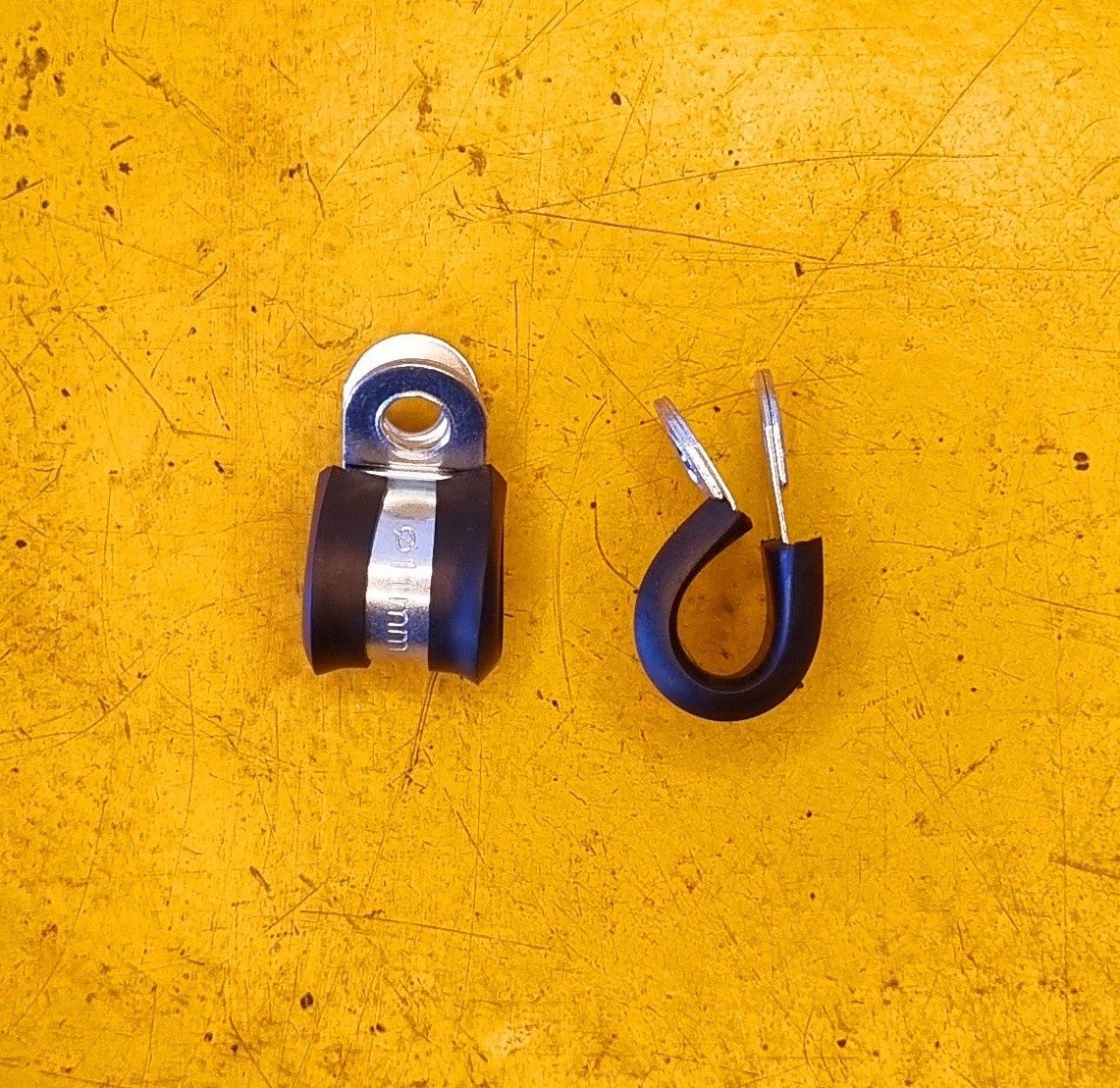 P-CLAMP 11MM STEEL RUBBER LINED