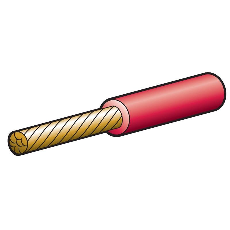 CABLE 4MM SINGLE CORE 25A RED 1M