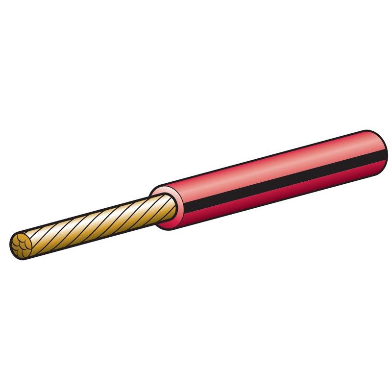 CABLE 4MM SINGLE CORE 25A RED/BLK TRACER 1M