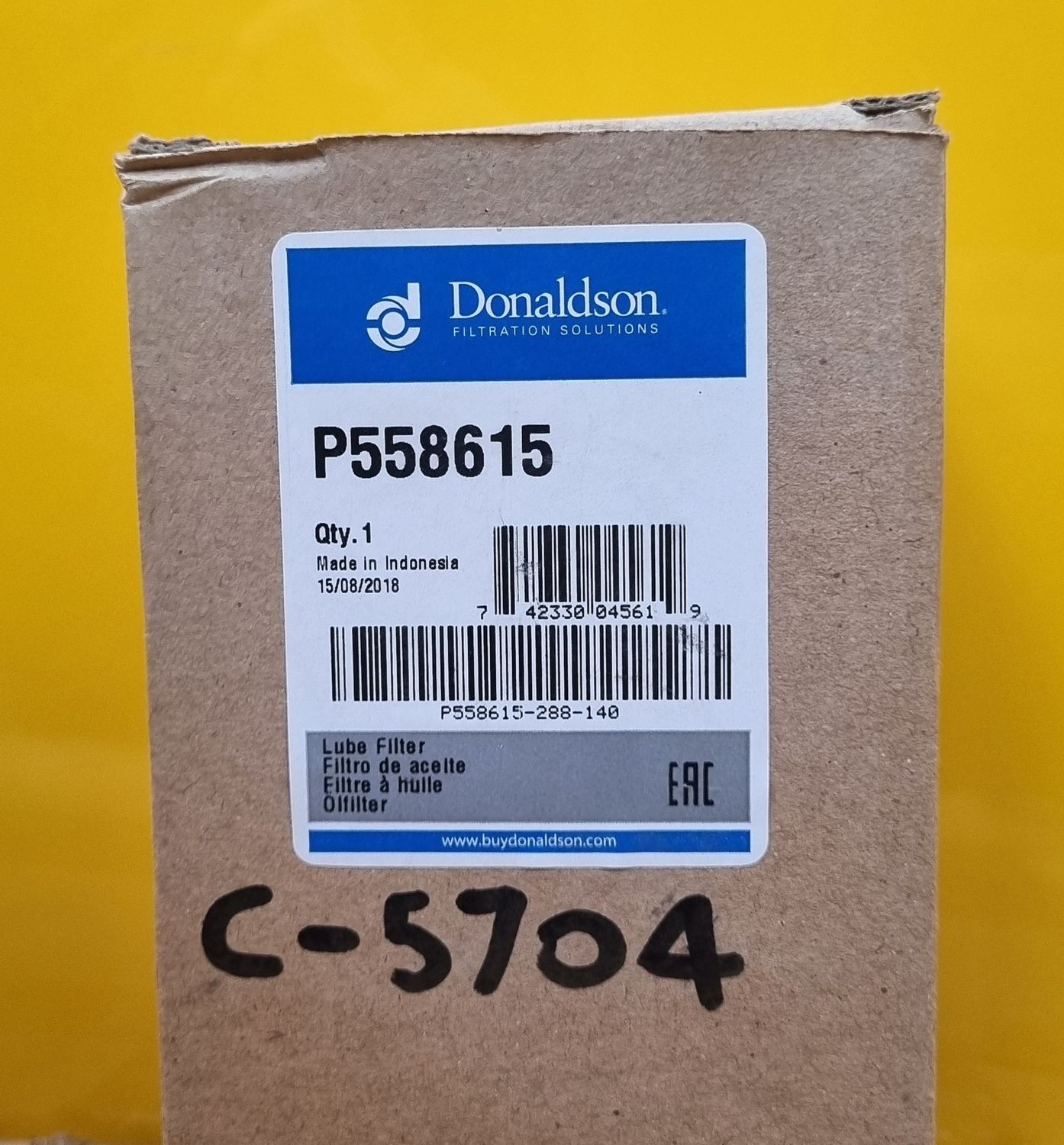 OIL FILTER DONALDSON P558615 (C-5704)
