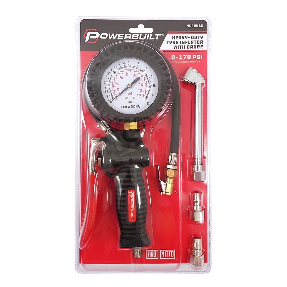 HEAVY DUTY TYRE INFLATOR WITH GAUGE