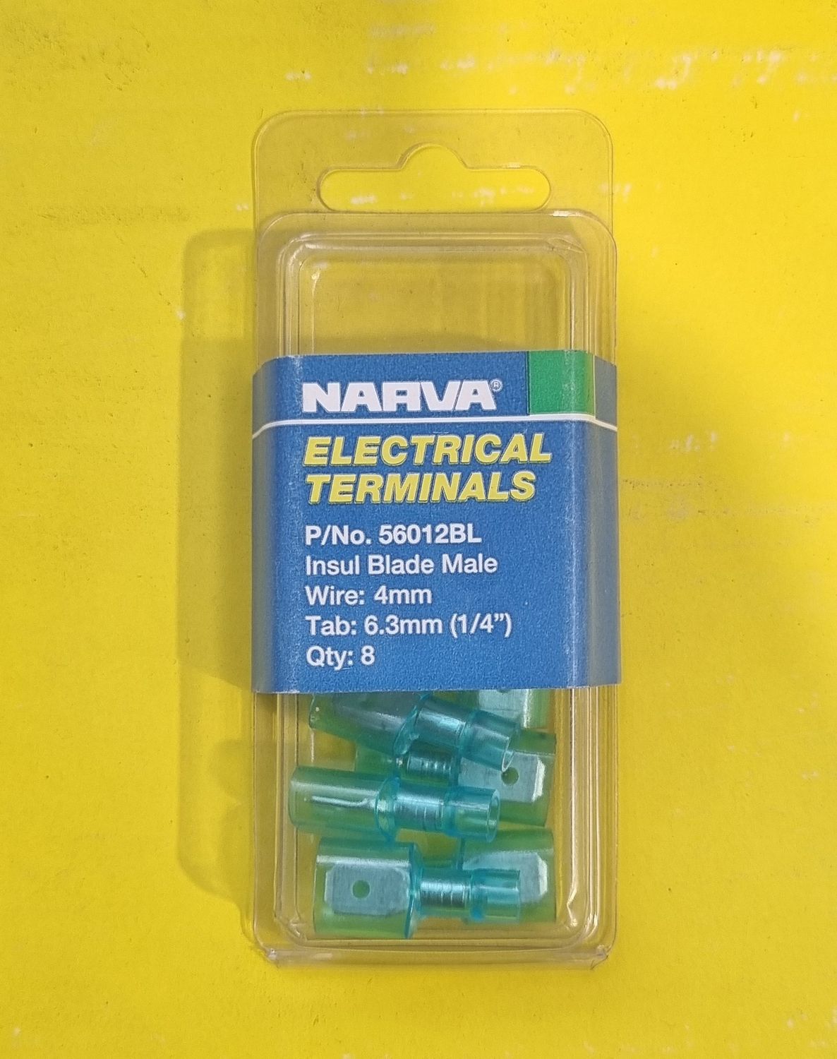 TERMINAL BLADE MALE INSUL BLUE 6.3MM POLYCARBONATE