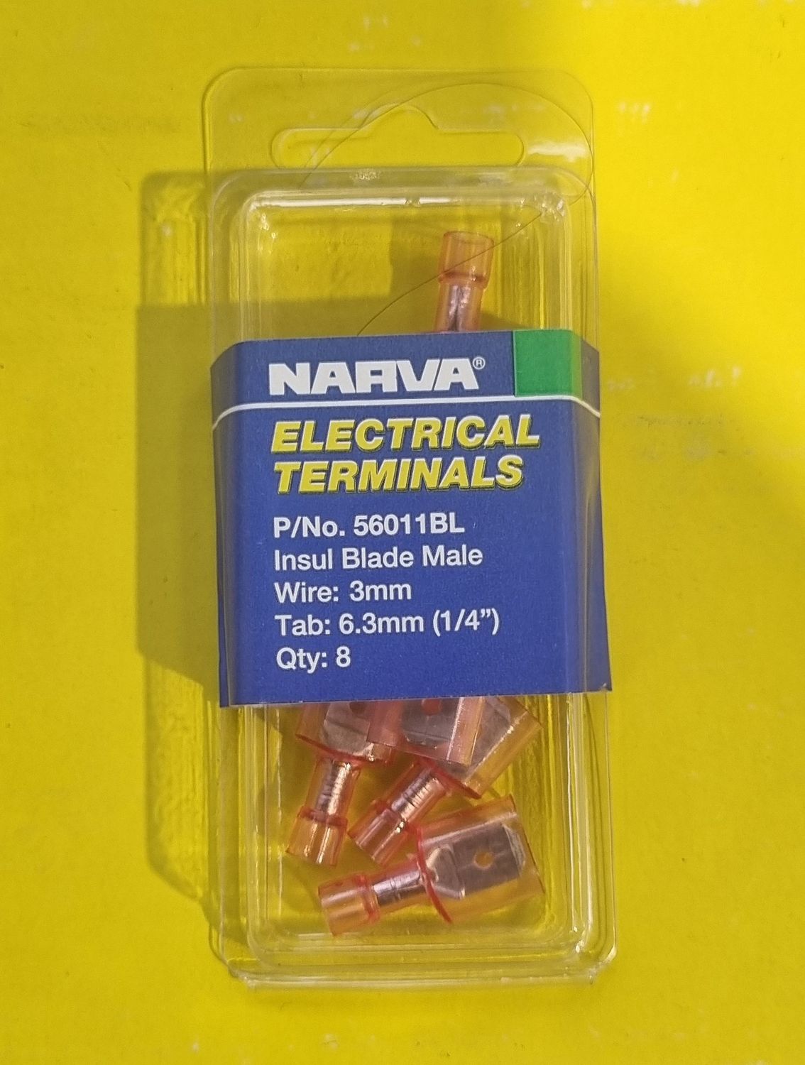 TERMINAL BLADE MALE INSUL RED 6.3MM POLYCARBONATE