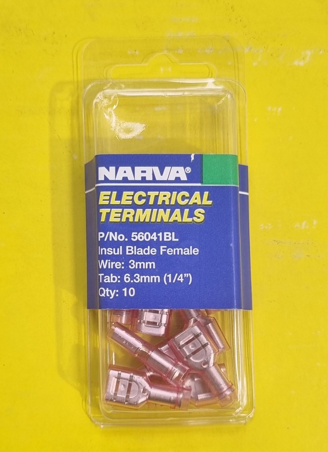 TERMINAL BLADE FEMALE INSUL RED 6.3MM POLYCARBONATE