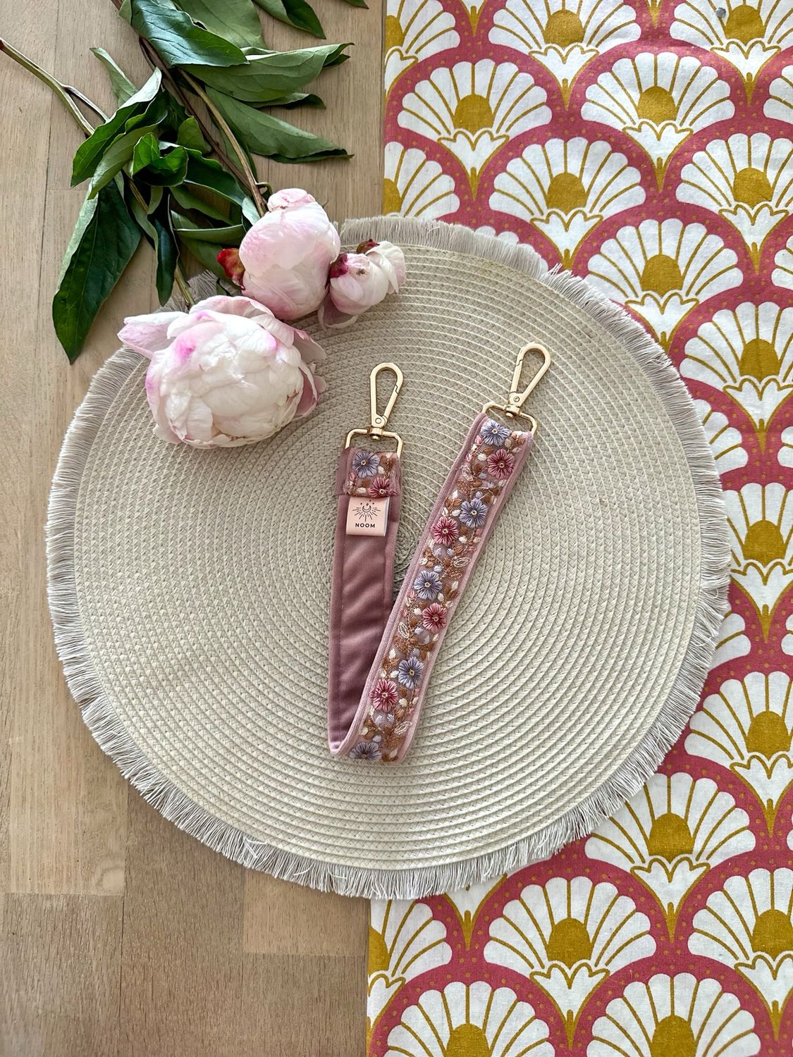 Korte Velvet Flower Strap Roze / Paars