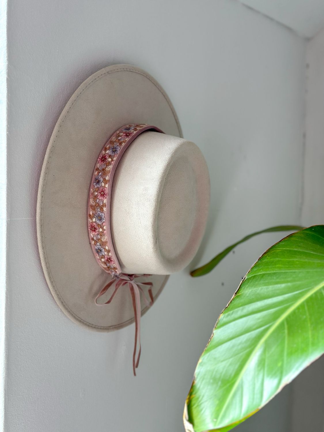 Hoedenband Velvet Roze Flower Roze/Paars