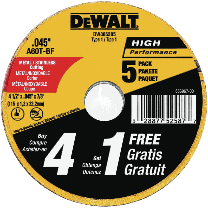 4-1/2" Type 1 Metal Cutting Wheels (Pac