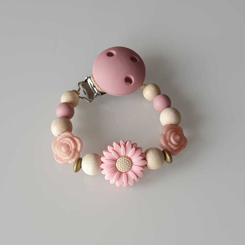 Nuggikette &quot;Rosa Blumen&quot;