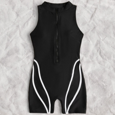 Sassy Splash: Zip-It-Up Jumpsuit Swimsuit - White
