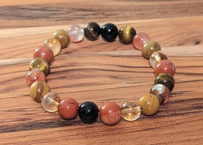 Crystal Bracelet - Root Chakra - Grounding, Courage &amp; Balance