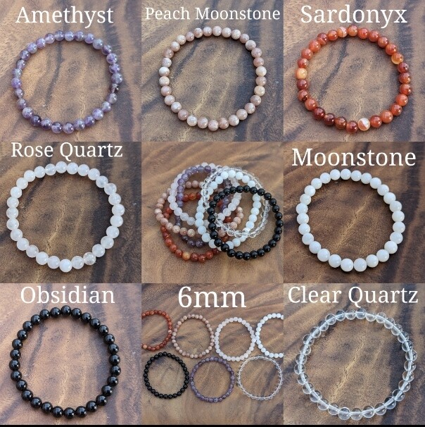 Crystal Bead Bracelet 6mm - Choose Your Crystal Type