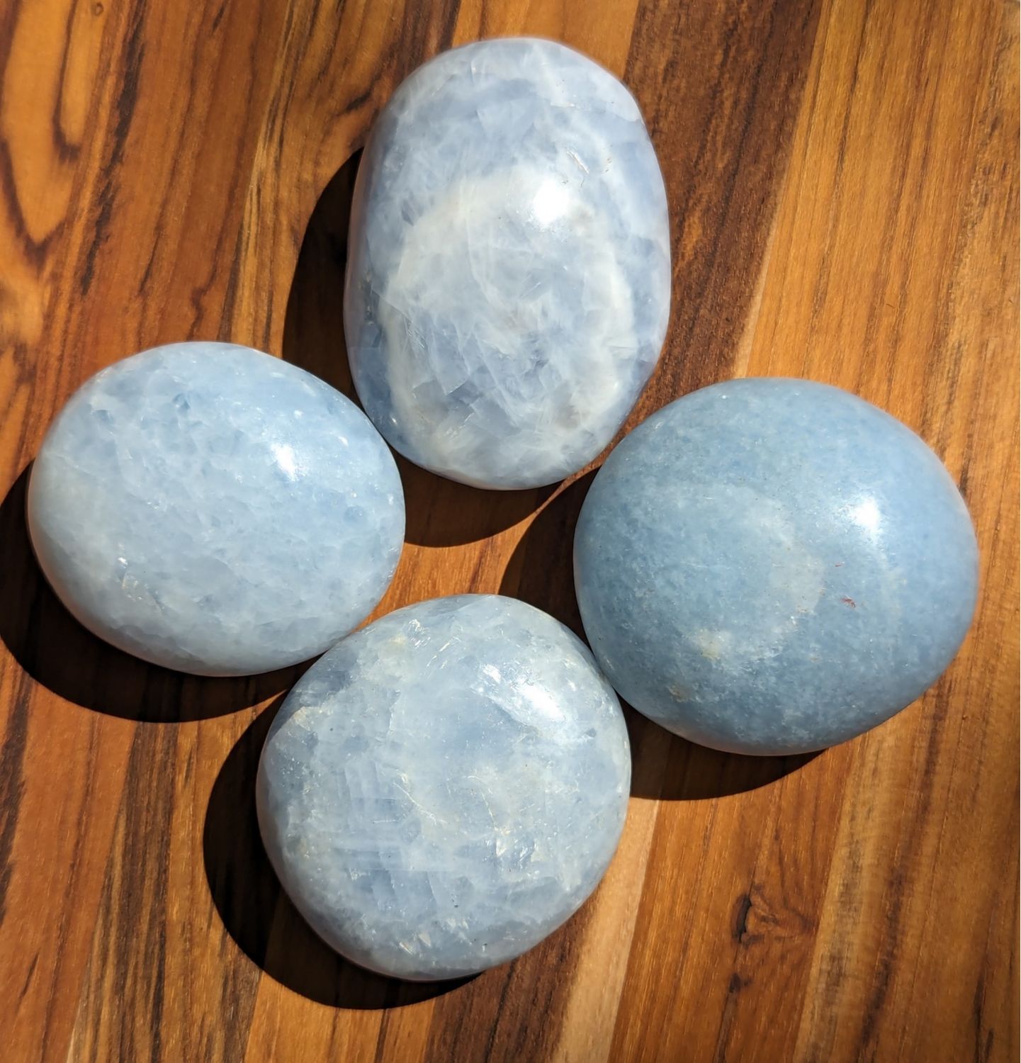 Blue Calcite Palm Stones
