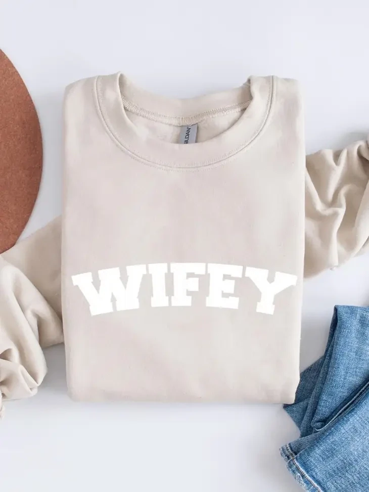 Beige Wifey Sweatshirt
