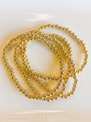 4mm Single Strand Gold Beaded Bracelet