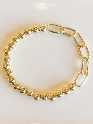 Gold Link & Bead Bracelet