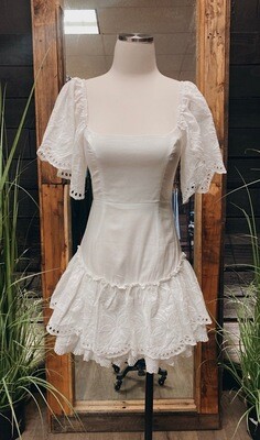 White Embroidered Eyelet Dress
