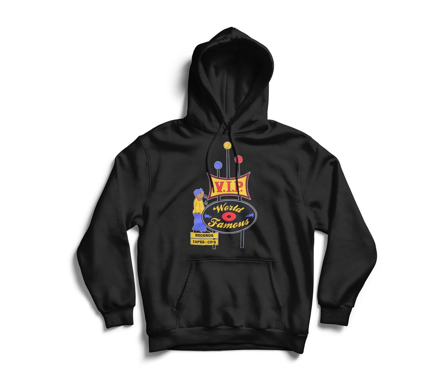 VIP HOODIE (FULL COLOR), Colour: Black, Size: Small