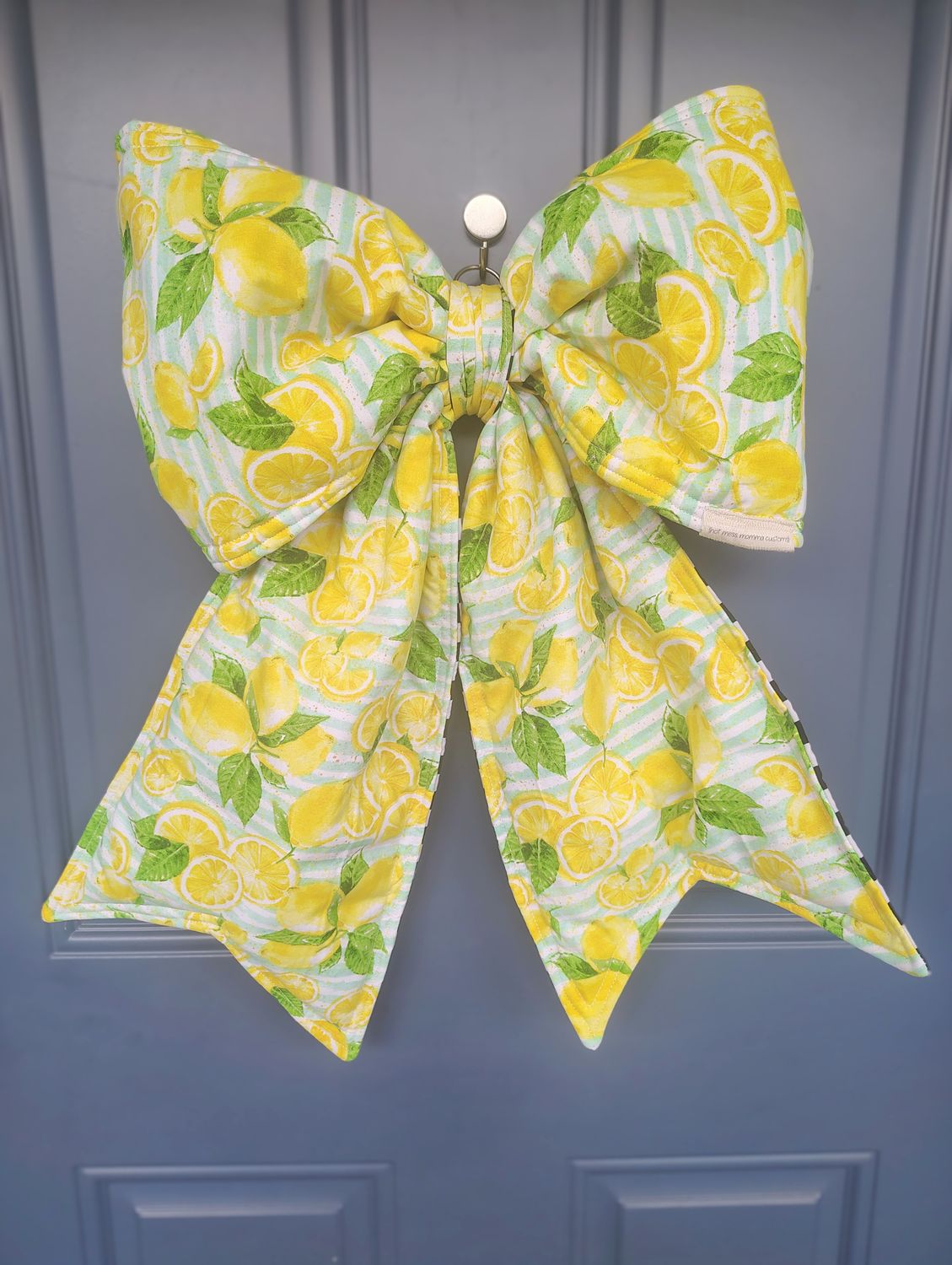 Reversible Door Bow - Lemons and Checkered